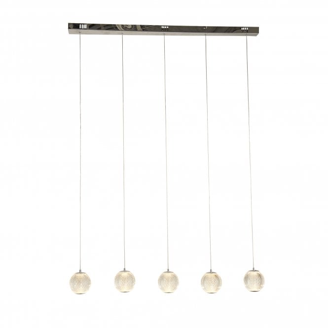 Searchlight Lighting Searchlight Lighting Allure 5 Light Bar Pendant - Chrome & Clear Acrylic