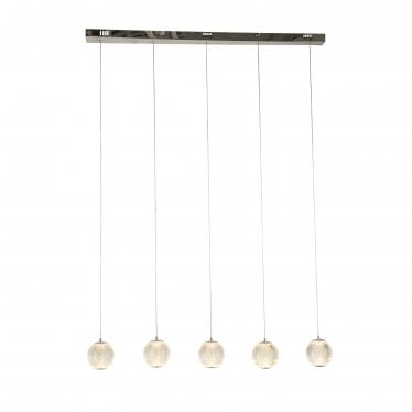 Allure 5 Light Bar Pendant - Chrome & Clear Acrylic