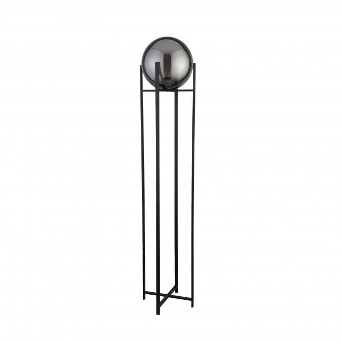 Searchlight Lighting Searchlight Lighting Amsterdam Floor Lamp - Matt Black & Smoked Glass