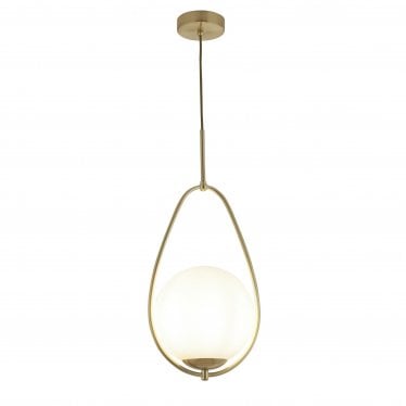 Avalon Ceiling Pendant - Gold & Opal Glass