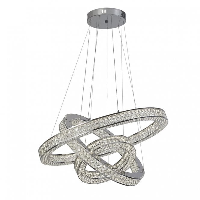 Searchlight Lighting Searchlight Lighting Bands 3 Light LED Ceiling Pendant - Chrome & Crystal