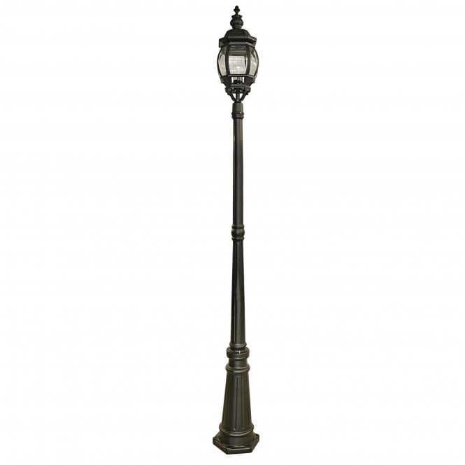 Searchlight Lighting Searchlight Lighting Bel Aire 221cm Outdoor Post - Silk Black & Glass - IP44