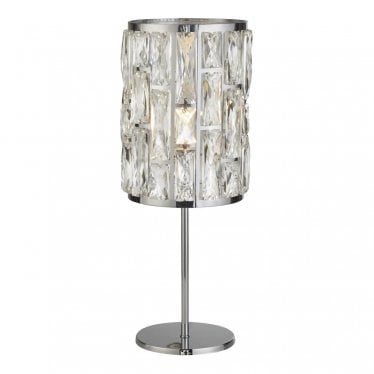 Bijou Table Lamp - Chrome & Crystal Glass