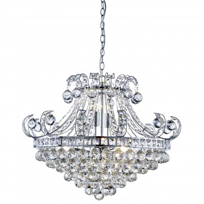 Searchlight Lighting Searchlight Lighting Bloomsbury 6 Light Tiered Chandelier - Chrome & Clear Crystal