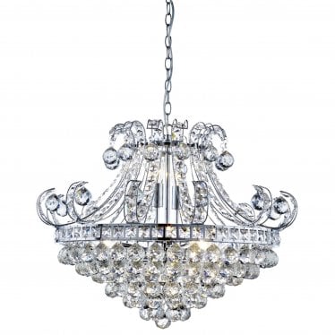 Bloomsbury 6 Light Tiered Chandelier - Chrome & Clear Crystal