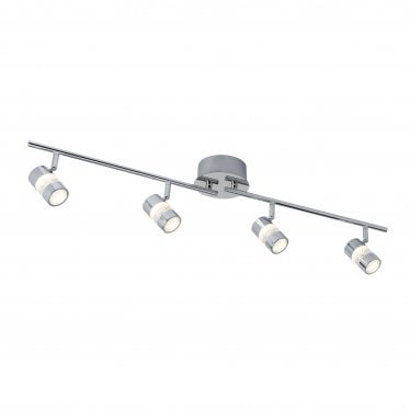 Bubbles Effect IP44 LED 4 Light Bar Spot Chrome & Acrylic Shade