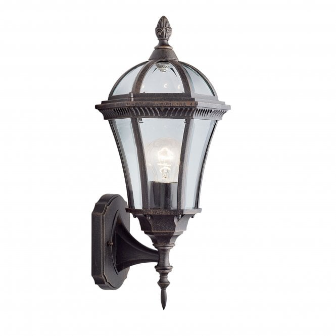 Searchlight Lighting Searchlight Lighting Capri Outdoor Up Wall Light - Rustic Brown & Glass - IP44