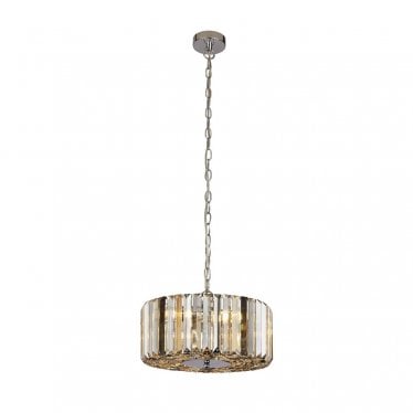 Chapeau 3 Light Pendant/Semi-Flush- Amber, Smoke & Clear Crystal