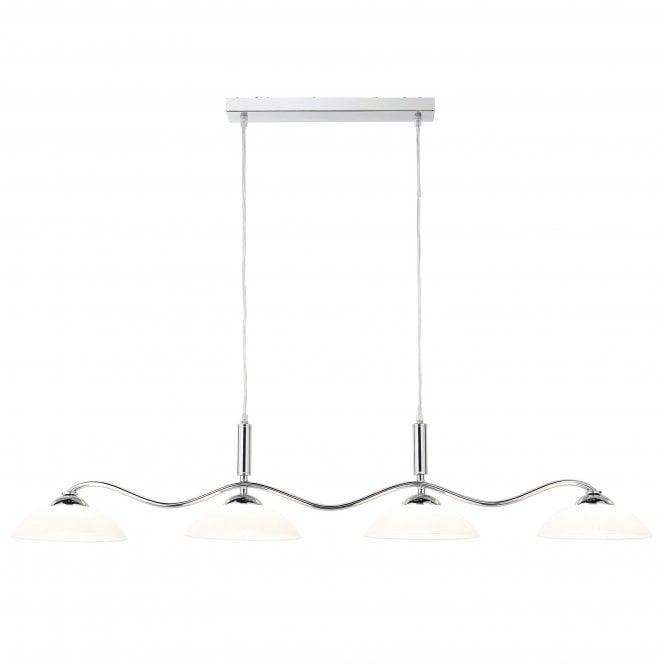 Searchlight Lighting Searchlight Lighting Chrome 4 Light Bar Pendant With Frosted Glass Shades