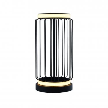 Circolo Cage LED Table Lamp - Black Metal