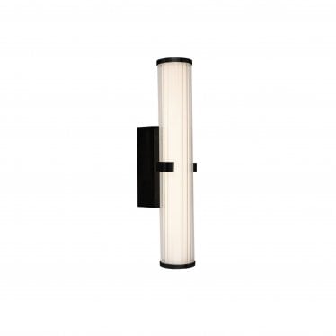 Clamp LED Bathroom Wall Light - Black & Opal Glass - IP44