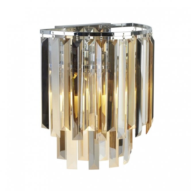 Searchlight Lighting Searchlight Lighting Clarissa 2 Light Wall Light - Chrome & Glass Prisms