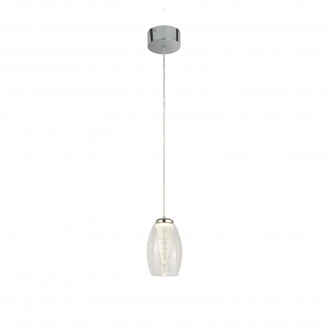 Searchlight Lighting Searchlight Lighting Cyclone Ceiling Pendant - Chrome & Clear Glass