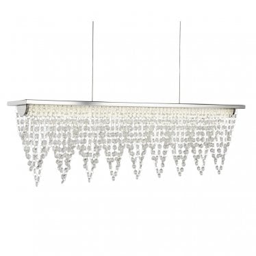 Drape LED Bar Pendant - Chrome & Clear Crystal