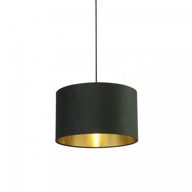 Searchlight Lighting Searchlight Lighting Drum Shade - 40cm - Green Velvet with Gold Inner - Shade Only