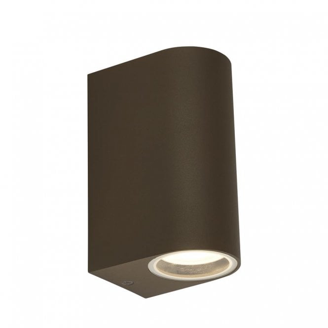 Searchlight Lighting Searchlight Lighting Eiffel Outdoor 2 Light Wall Light - Rustic Brown, Clear & Frosted