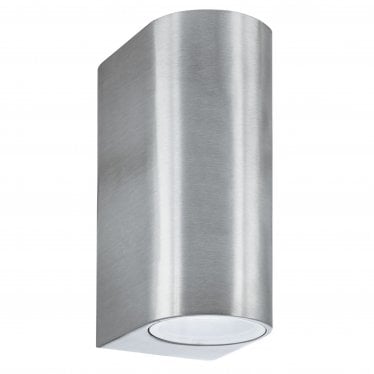 Eiffel Outdoor 2 Light Wall Light - Silver & Glass - IP44