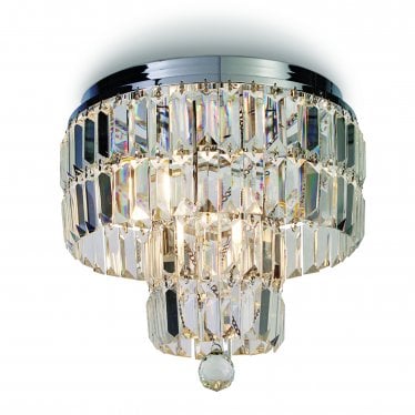 Empire 4 Light IP44 Ceiling Light - Chrome & Clear Glass