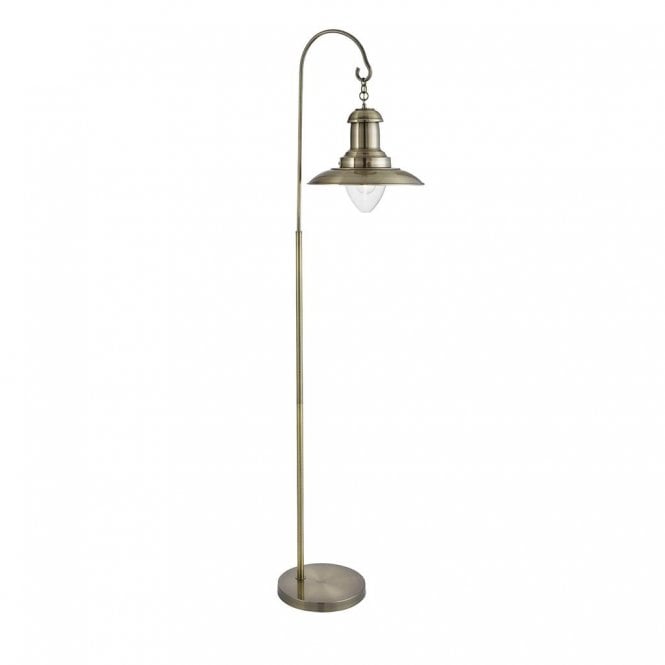 Searchlight Lighting Searchlight Lighting Fisherman Floor Lamp - Antique Brass & Glass