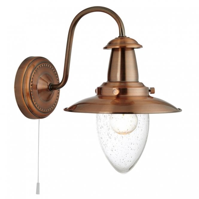 Searchlight Lighting Searchlight Lighting Fisherman II Wall Light - Copper & Clear Seeded Glass