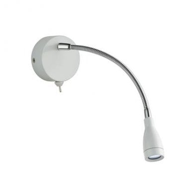 Flexy LED Adjustable Wall Light - White & Chrome