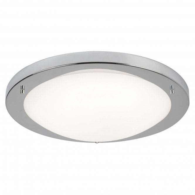 Searchlight Lighting Searchlight Lighting Geneva LED Bathroom Flush - Satin Silver & Glass - IP44