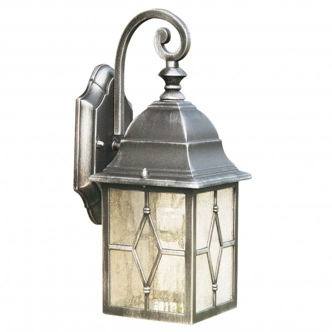 Searchlight Lighting Searchlight Lighting Genoa Outdoor Wall Light - Black Silver & Leaded Glass