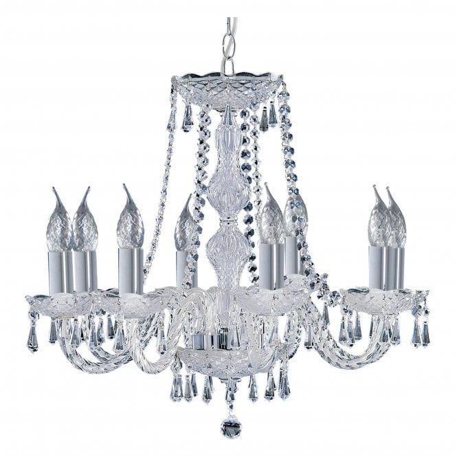 Searchlight Lighting Searchlight Lighting Hale - 8 Light Chandelier, Chrome, Clear Crystal Trimmings