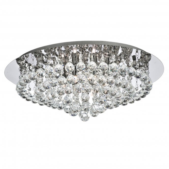 Searchlight Lighting Searchlight Lighting Hanna Chrome 8 Light Semi-Flush Fitting With Clear Crystal Balls Fitting