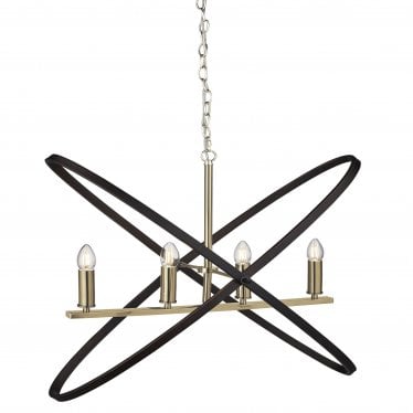 Hoopla 4 Light Pendant, Bronze