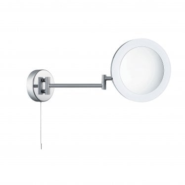 IP44 Chrome Illuminated Adjustable Bathroom Magnifying Mirror