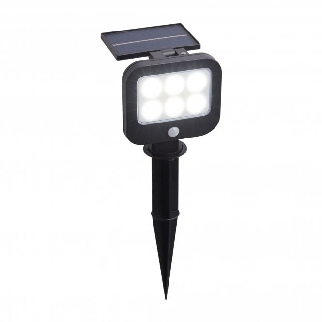 Searchlight Lighting Searchlight Lighting Leacroft Solar Outdoor Spike with PIR - Black & White Polycarbonate