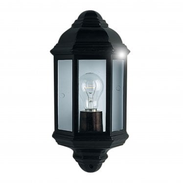 Maine Outdoor Wall Light - Black & Glass - IP44