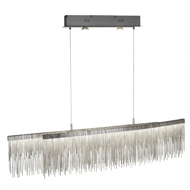 Searchlight Lighting Searchlight Lighting Memphis LED Bar Pendant - Satin Silver & Link Waterfall Dressing