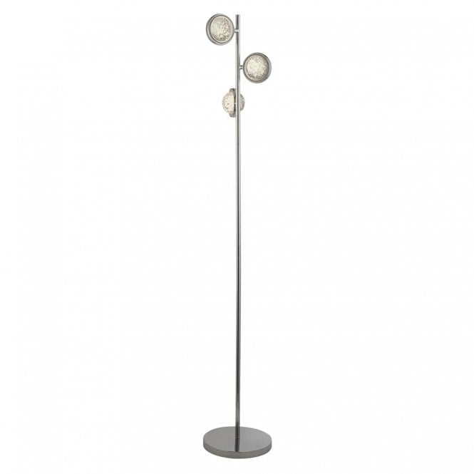 Searchlight Lighting Searchlight Lighting Quartz 3 Light Floor Lamp - Chrome & Bubble Glass