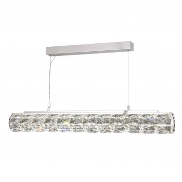 Remy LED Pendant - Chrome & Clear Crystal Trim