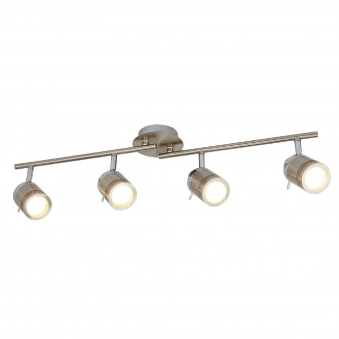 Searchlight Lighting Searchlight Lighting Samson 4 Light IP44 Bathroom Spot Split - Bar, Satin Silver