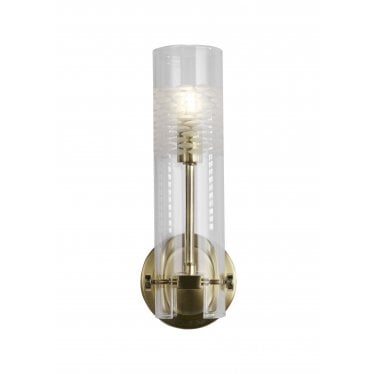 Scope Bathroom Wall Light - Satin Brass & Clear Etched Glass