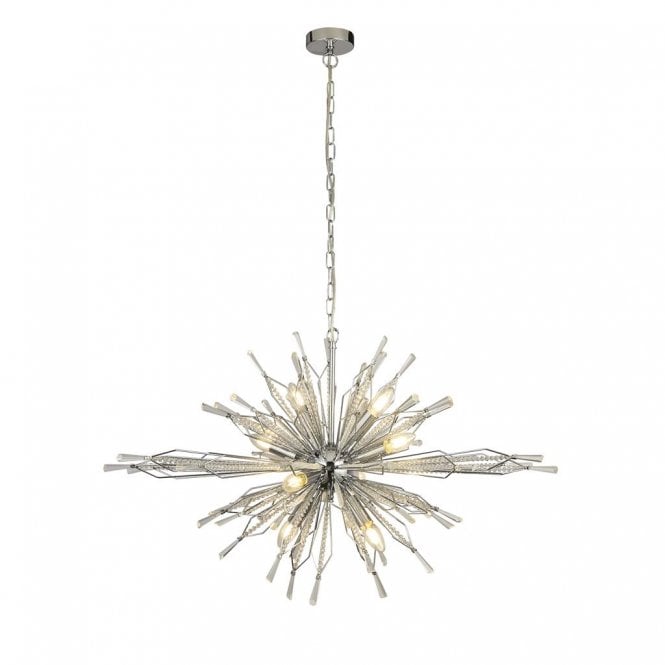 Searchlight Lighting Searchlight Lighting Starburst 8 Light Ceiling Pendant - Chrome & Glass