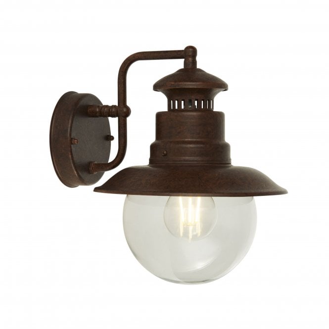 Searchlight Lighting Searchlight Lighting Station Outdoor Wall Light - Rustic Brown & Clear Glass