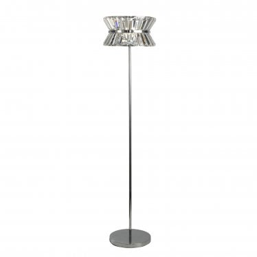 Uptown 3 Light Floor Lamp - Chrome & Clear Crystal