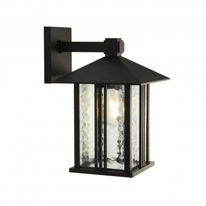 Searchlight Lighting Searchlight Lighting Venice Outdoor Wall Light - Matt Black & Water Glass - IP44