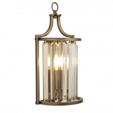 Victoria Wall Light - Antique Brass & Clear Crystal