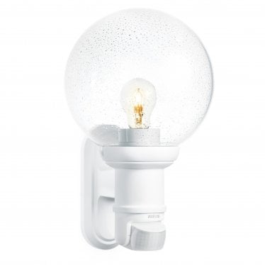 L 560 S Classic Globe Wall light with 140 degree PIR - White