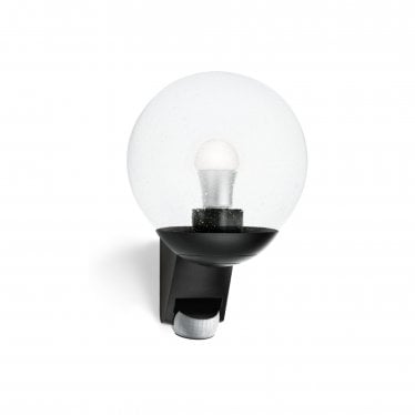 L 585 S Classic Globe Wall light with 180 degree PIR Black