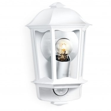 L190 S Classic Lantern Wall light with 180 degree PIR - White