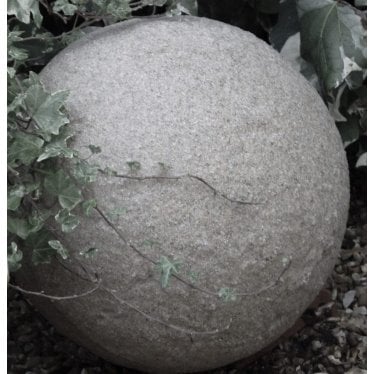 Stone Globe Spherical Garden Light - Weathered Stone - Solar