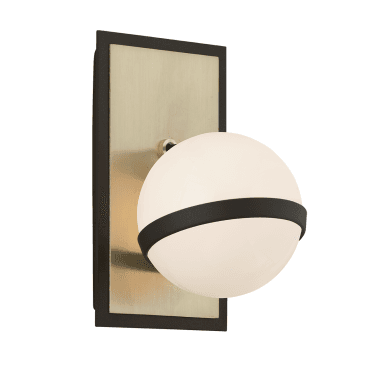 Ace 1 Light Wall Sconce Light - Textured Bronze & Brushed Brass