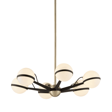 Ace 6 Light Chandelier - Textured Bronze & Brushed Brass