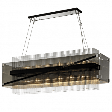 Apollo 12 Light Linear Pendant - Dark Bronze & Polished Chrome